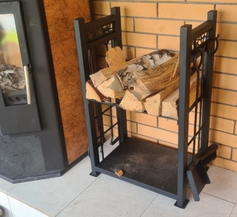 Дровница для бани/камина с набором для печи/камина SafaMaster FT100-2 с лазерной резкой