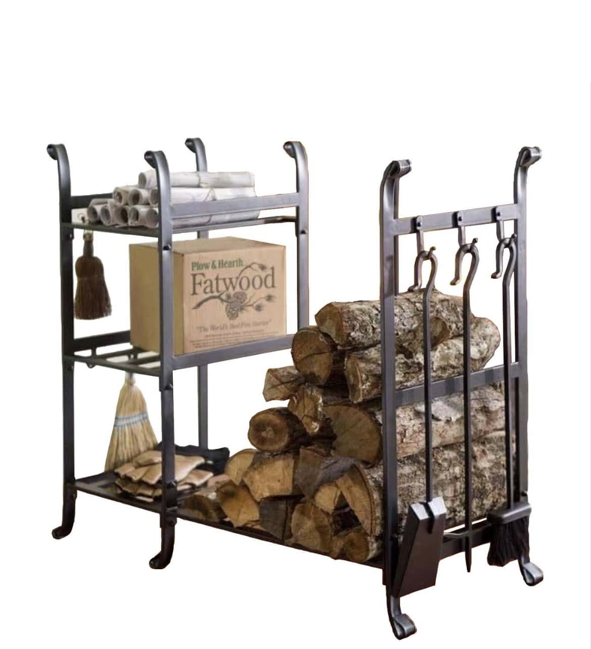 Дровница кованая для бани/печи с набором для печи SafaMaster FT300-1 Black