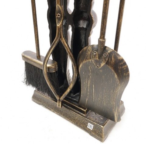 Каминный набор "Рыцарь большой с аксессуарами для камина" D98051AB, 4 предмета, 110 см, античная бронза