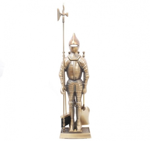 Каминный набор "Рыцарь большой с аксессуарами для камина" D98051AB, 4 предмета, 110 см, античная бронза