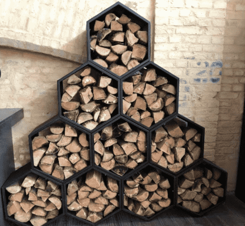 Дровник для дачи уличный для дров из металла Соты малые лофт «SafaMaster 58» 