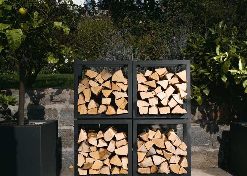 Дровник Куб уличный, для дачи из металла в стиле лофт «Safamaster 70» разборный