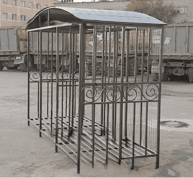 Дровник из металла уличный большой кованый с крышей «SafaMaster 62» (профильная труба)