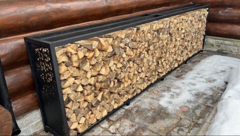 Дровник уличный из металла с лазерной резкой