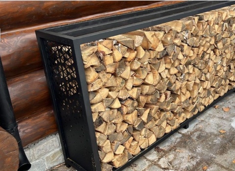 Дровник уличный из металла с лазерной резкой