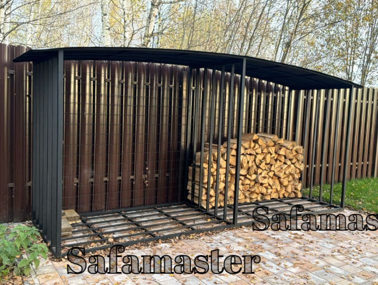 Дровница уличная из металла с крышей Safamaster 54