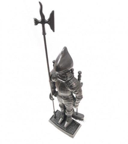 Каминный набор "Рыцарь большой с аксессуарами для камина" D98051AB, 4 предмета, 110 см, античная бронза