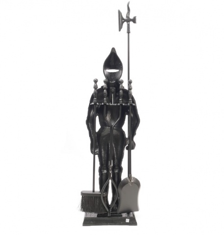 Каминный набор "Рыцарь большой с аксессуарами для камина" D98051AB, 4 предмета, 110 см, античная бронза