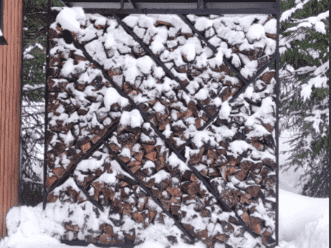 Дровница уличная из металла с односкатной крышей Safamaster 47-1