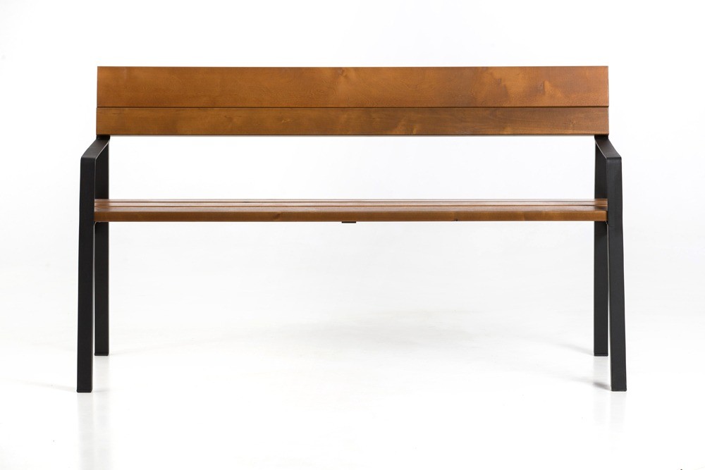 Скамейка уличная для мангальной зоны со спинкой лофт 150 (GZ-02) для беседки, открытых пространств. Из металла и дерева