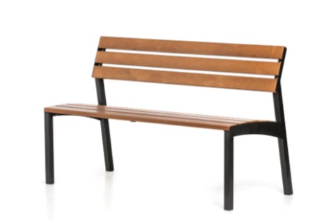 Скамейка уличная для мангальной зоны со спинкой лофт PA150 для беседки, открытых пространств. Из металла и дерева