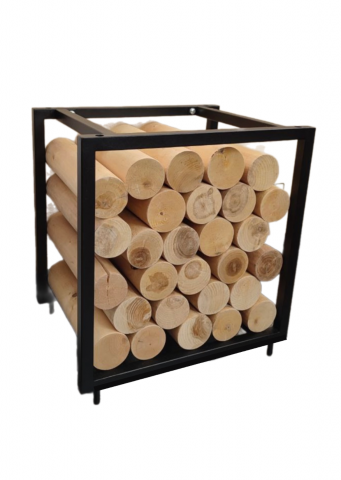 Дровница уличная /для камина из металла лофт Куб наборная 70 (соединяется любое количество кубов)