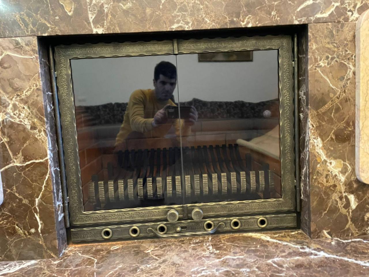 Дверца для печи/ камина с термостеклом кованая прямая