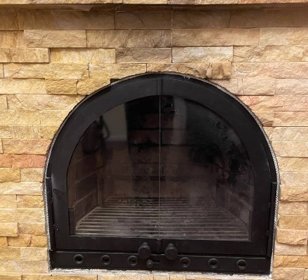 Дверца для печи/камина с термостеклом кованая арочная 