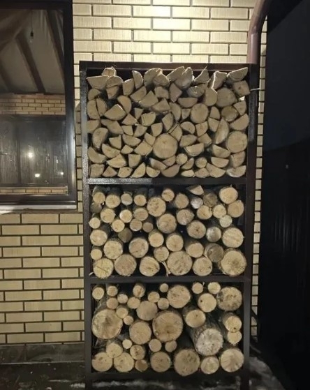 Дровница уличная для дачи, бани из металла лофт/стеллаж для дров из профильной трубы Safamaster 56