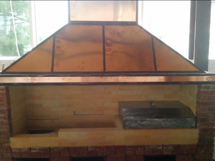 Вытяжной зонт для мангала, барбекю, печи широкая (вытяжка для печи, мангала в беседку, мангальную зону) 