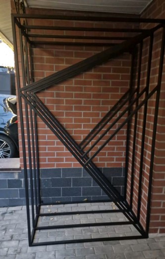 Дровница уличная, для дачи, бани частного дома из металла в стиле лофт Safamaster 77(профильная труба)