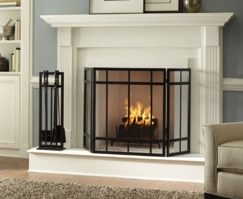 Защитный экран для камина из стекла ,лофт