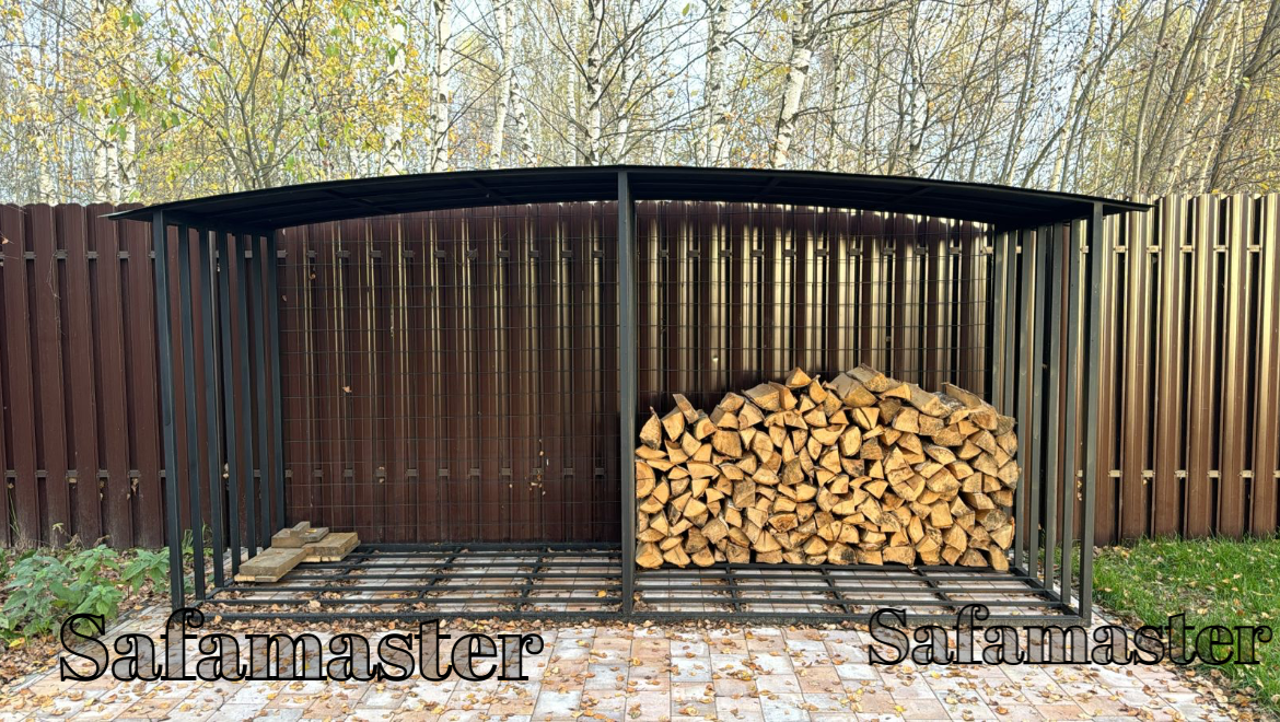 Дровник уличный из металла с крышей Safamaster 54