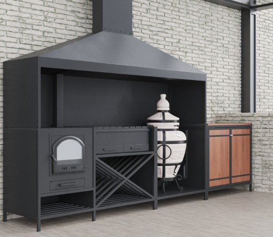 Мангальная зона лофт из металла(мангальный комплекс 34)