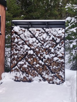 Дровник уличный большой для бани, дачи из металла с односкатной крышей Safamaster 49-2
