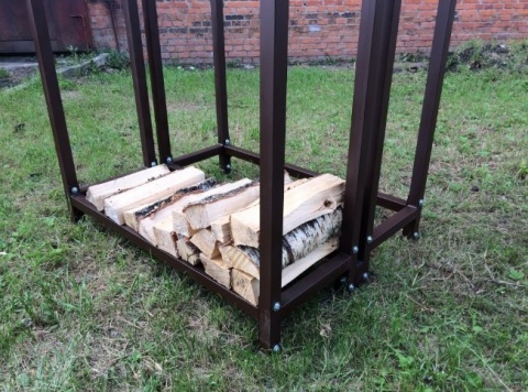 Дровник для дачи, бани уличный из металла с двускатной крышей Safamaster 76 (профильная труба)