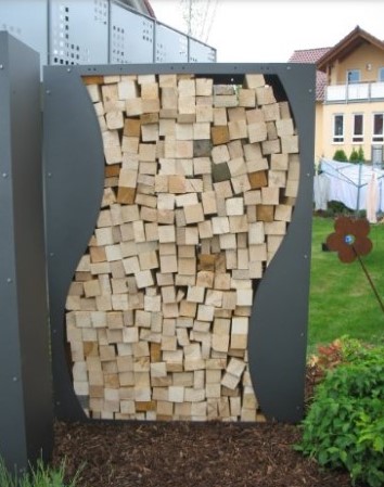 Дровник уличный из металла лофт для дачи, дома Волна «SafaMaster 84»