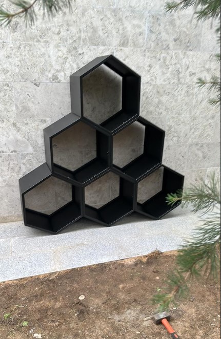 Дровница уличная,для дачи из металал лофт для дров и щепок «SafaMaster Соты»