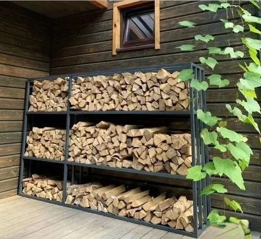 Большая дровница уличная из металла для дачи и частного дома "Sаfamaster 90"(из металлопрофиля)