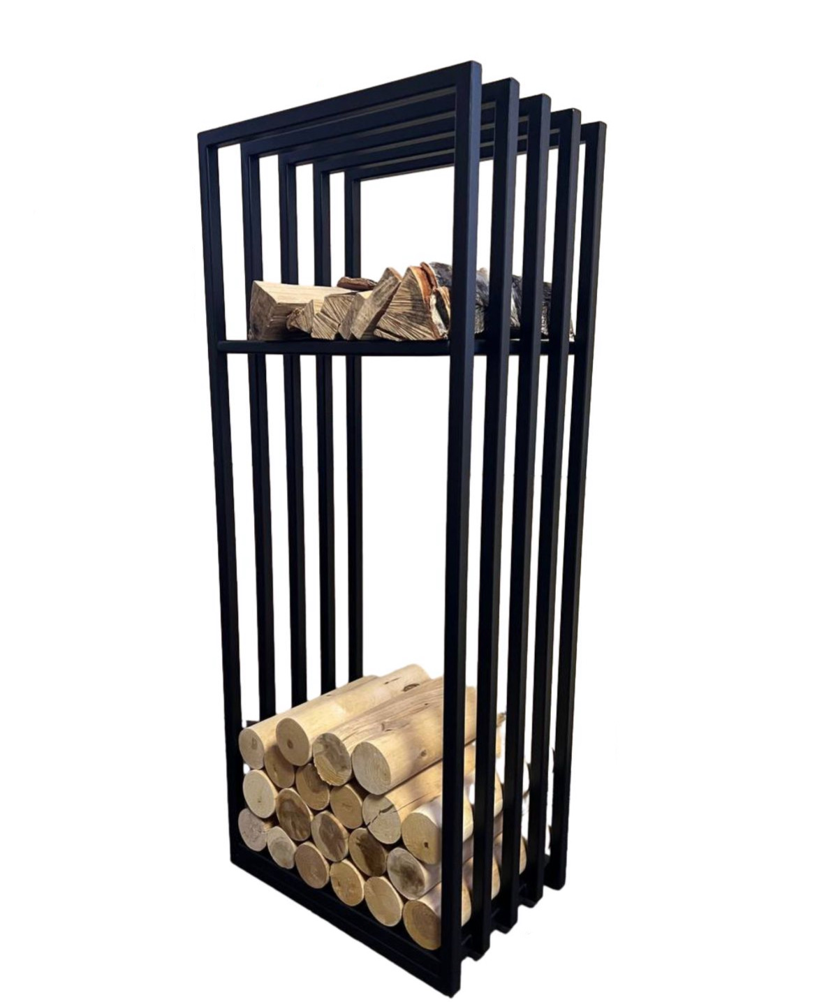 Дровница для камина лофт из металла D791BK-110 см