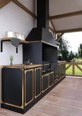 летняя кухня с мангальной зоной