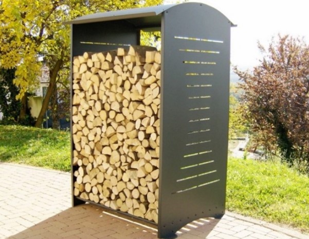 Дровница уличная из металла с металлической крышей для дачи и дома «SafaMaster 96»