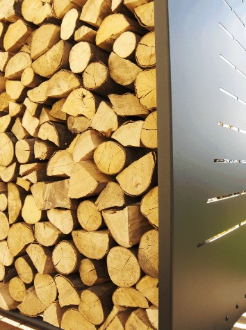 металлический уличный дровник