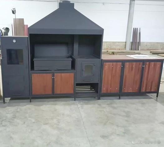 Модульная мангальная зона из металла  лофт (мангальный комплекс 34) для дома и дачи