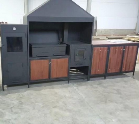 мангальная зона лофт голубая