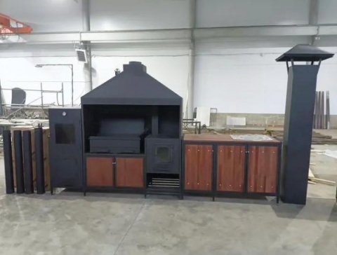 мангальная зона лофт голубая