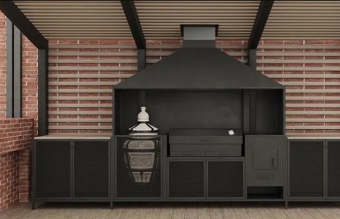 мангалная зона с навесом беседкой