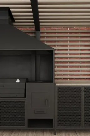 мангалная зона с навесом беседкой