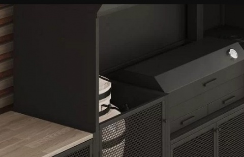 мангалная зона с навесом беседкой