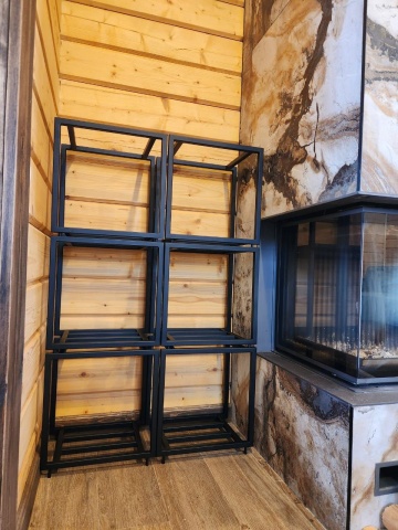 Дровник уличный, для дачи и дома  из металла лофт Куб наборный 