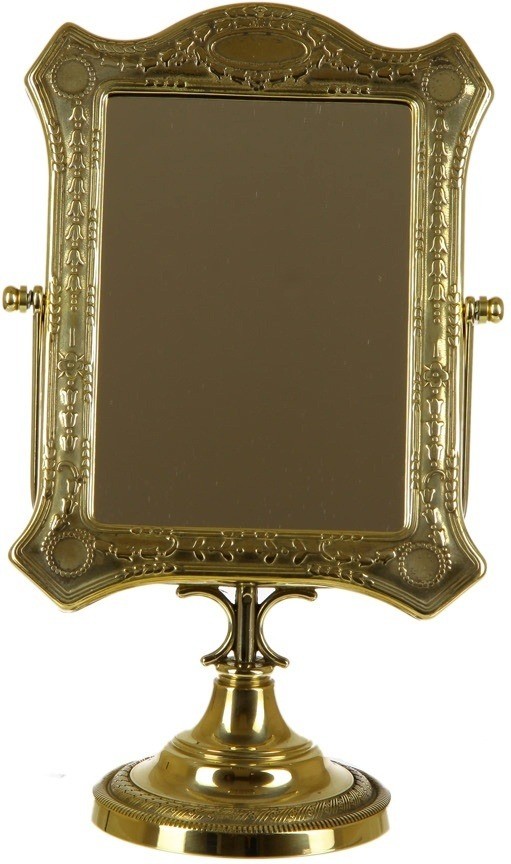 Зеркало в прихожую настольное в прихожую, ванную, спальню, для туалетного столика, латунь 00062