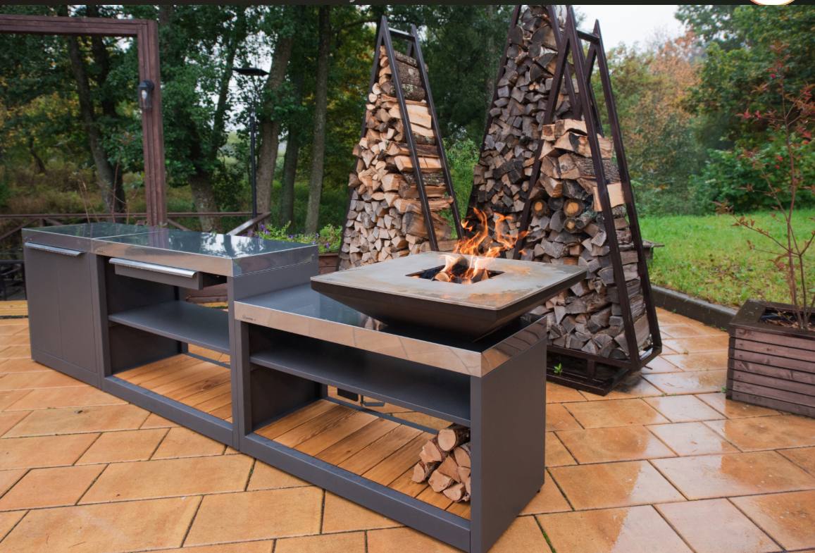 Комплект для уличной кухни с очагом "Expert"