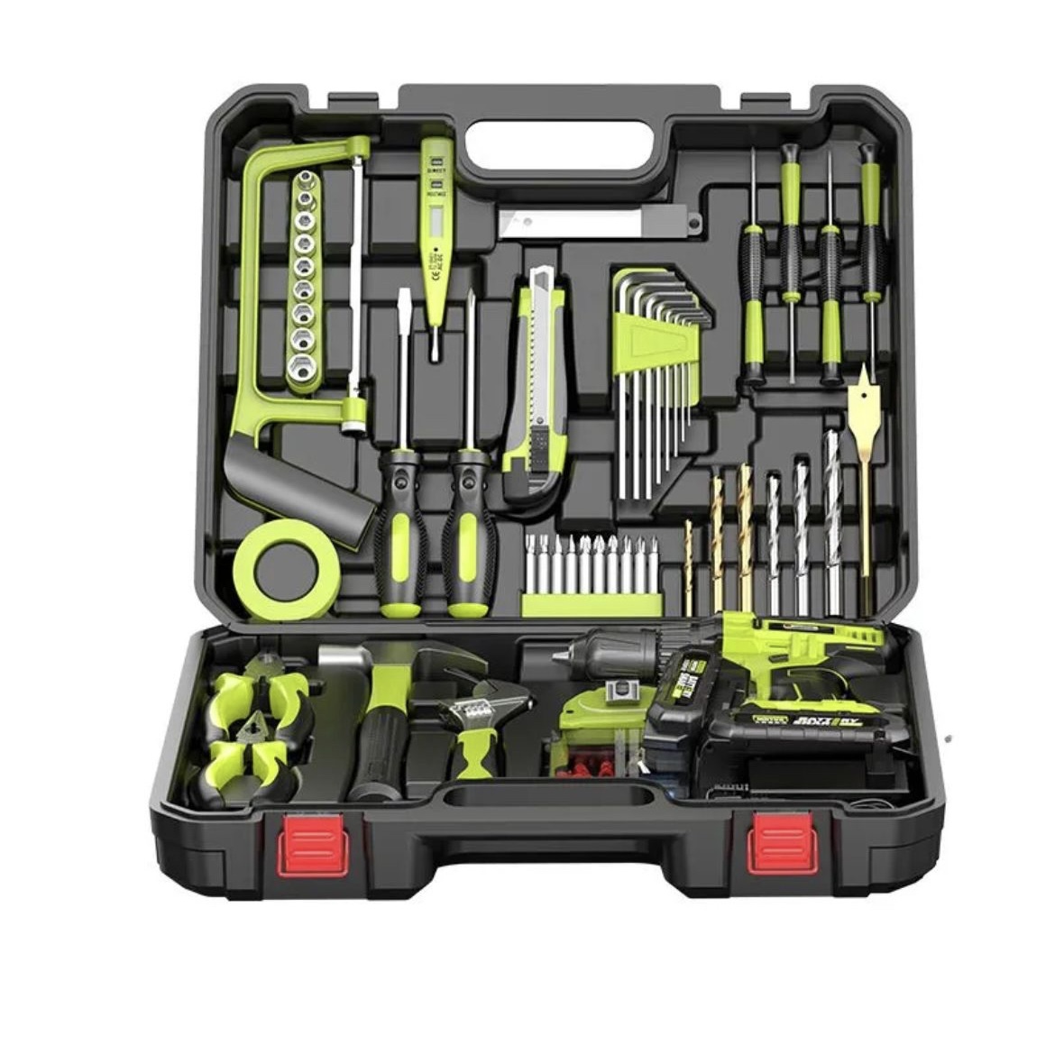 Набор инструментов для дома с шуруповертом, Дрель-Шуруповерт