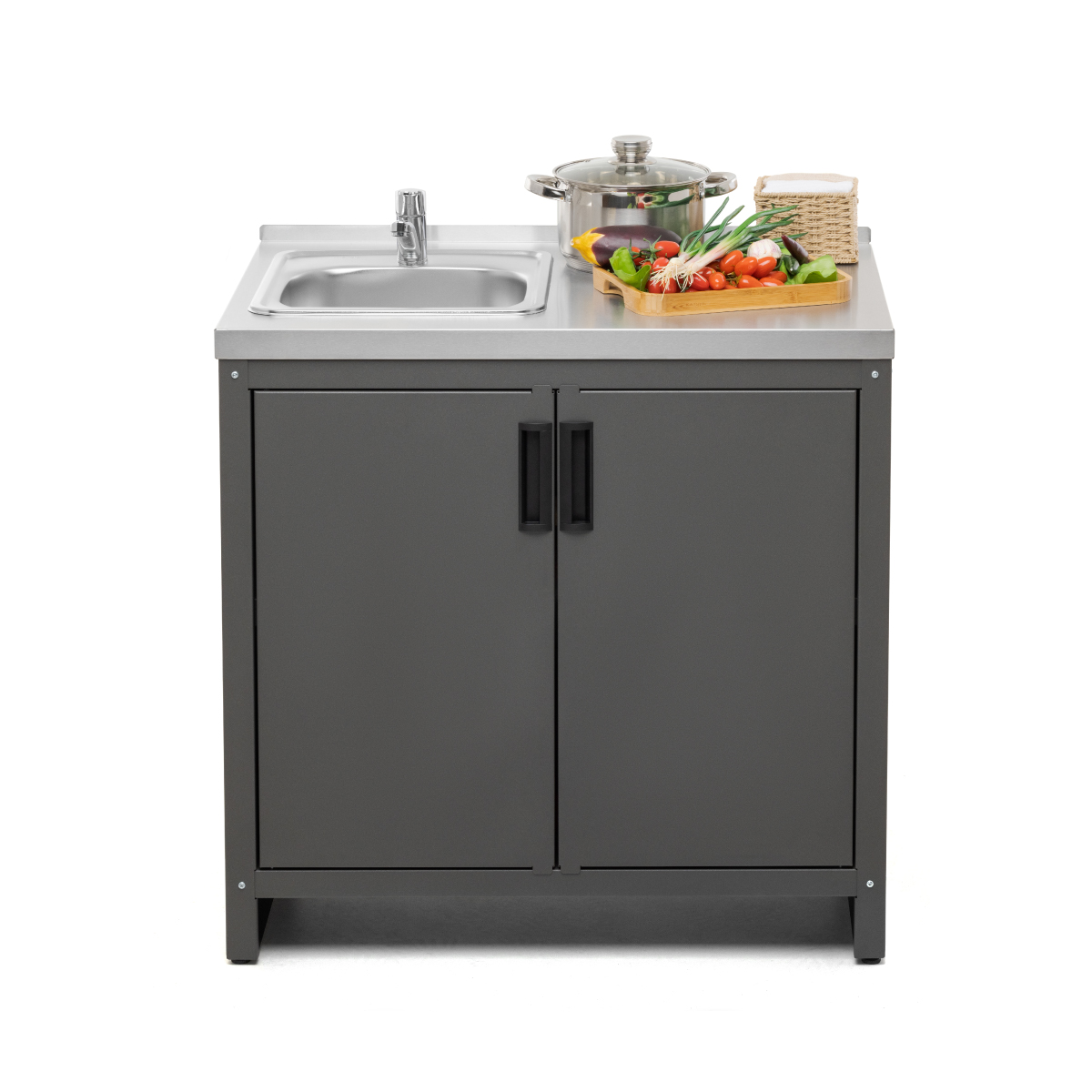 Тумба с мойкой Patio уличная из нержавеющей стали