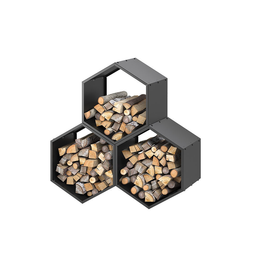 Дровница  Соты 3 черный 