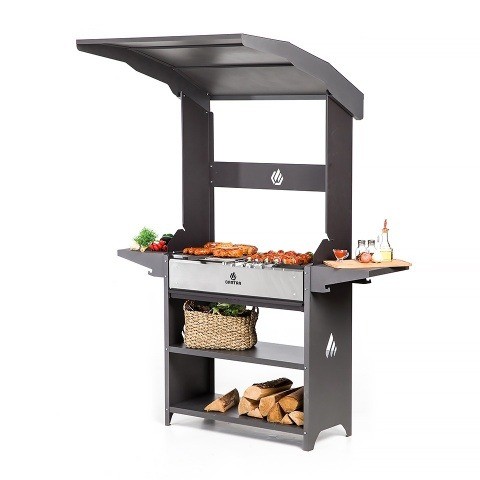 Дровяной мангал с крышей из металла Professional Optima Roof 