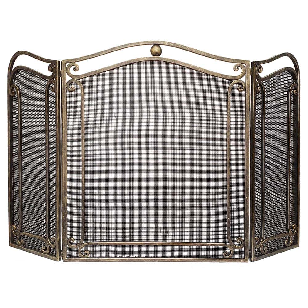 Экран трехстворчатый кованый для камина защитный SafaMaster 5023-KOVKA 