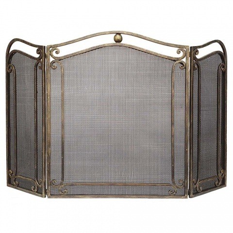 Экран трехстворчатый кованый для камина защитный SafaMaster 5023-KOVKA 